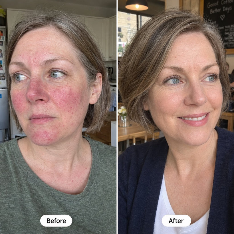 Uneven skin before and after
